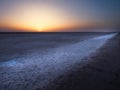 Sunrise over the Chott El Jerid salt lake, Tunisia, Africa Royalty Free Stock Photo