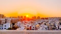 Sunrise over city of Surat, Gujarat, India. cityscape Royalty Free Stock Photo