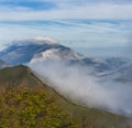 Sunrise over the clouds, mount Cucco, Umbria, Apennines, Italy