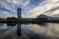 Sunrise over the Clyde Waterfront in Glasgow, Scotland Royalty Free Stock Photo