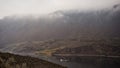 Sunrise over columbia river with geese flying near hanford reach