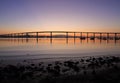 Sunrise over the Coronado Bridge in San Diego, California Royalty Free Stock Photo