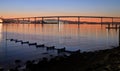 Sunrise over the Coronado Bridge in San Diego, California Royalty Free Stock Photo