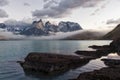 Sunrise over Cuernos del Paine, Torres del Paine National Park, Chile Royalty Free Stock Photo