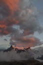 Sunrise over Cuernos del Paine, Torres del Paine National Park, Chile Royalty Free Stock Photo