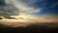 Sunrise over Czech countryside in LuÃÂ¾ickÃÂ© hills