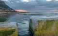 Sunrise over small tidal inlet in Dale Brook Tide Pool in Cape Town South Africa SA Royalty Free Stock Photo