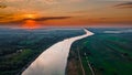 Sunrise over Danube\'s delta Royalty Free Stock Photo