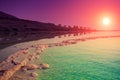 Sunrise over Dead Sea Royalty Free Stock Photo