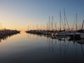 Sunrise over Dinner Key Marina, Miami.