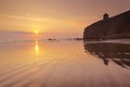 Sunrise over Downhill Beach on the Causeway Coast, Northern Ireland Royalty Free Stock Photo