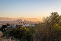 Sunrise over downtown Los Angeles from the Kenneth Hahn Recreation Area