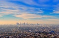 Sunrise over downtown Los Angeles. Royalty Free Stock Photo