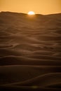 Sunrise over the dunes, Morocco, Sahara Desert Royalty Free Stock Photo