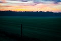 Sunrise over Dutch farmlands Royalty Free Stock Photo