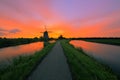 Sunrise over a Dutch landscape Royalty Free Stock Photo