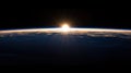 Sunrise over earth showcasing a vibrant horizon and atmosphere Royalty Free Stock Photo