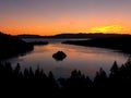 Sunrise over Emerald Bay at Lake Tahoe, California, USA. Royalty Free Stock Photo