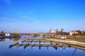 Sunrise over an empty marina in Szczecin, Poland Royalty Free Stock Photo