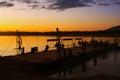 Sunrise over the Ferry Boat on the Sao Francisco River Royalty Free Stock Photo