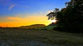 Sunrise over the fields. Royalty Free Stock Photo