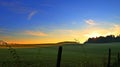Sunrise over the fields. Royalty Free Stock Photo