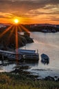 Sunrise over fishing stages on change Islands Royalty Free Stock Photo