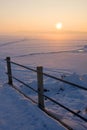 Sunrise over frozen lake Royalty Free Stock Photo