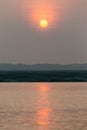 Sunrise over Ganges river, Varanasi, Uttar Pradesh, India Royalty Free Stock Photo