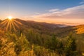 Sunrise over the Great Smoky Mountains Royalty Free Stock Photo
