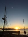 Sunrise over the Derwent River in Hobart  Tasmania  Australia . Royalty Free Stock Photo