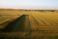 Sunrise over the Hay Field Royalty Free Stock Photo