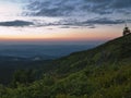Sunrise over the hillside of mountain. Royalty Free Stock Photo