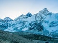 Everest Mountain at the back of Himalaya Mountains in the morning Royalty Free Stock Photo