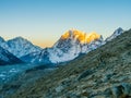 Sunrise over Himalaya Mountains in Nepal Royalty Free Stock Photo