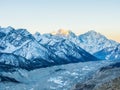 Sunrise over Himalaya Mountains in Nepal Royalty Free Stock Photo