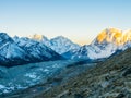 Sunrise over Himalaya Mountains in Nepal Royalty Free Stock Photo