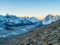 Sunrise over Himalaya Mountains in Nepal Royalty Free Stock Photo