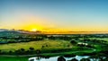 Sunrise over the horizon at the resort community of Ko Olina on the island of Oahu