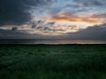 Sunrise over the Humber Estuary, east England Royalty Free Stock Photo