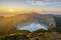 Sunrise over Kelimutu National Park with Tiwu Nuwa Muri Koo Fai and Tiwu Ata Polo Royalty Free Stock Photo