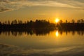 Sunrise over KokemÃÂ¤enjoki river, Finland 2 Royalty Free Stock Photo