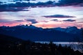 Sunrise over lac Leman in Switzerland Royalty Free Stock Photo