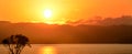 Sunrise over lake Rotorua Royalty Free Stock Photo