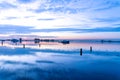 Sunrise over lake `t Joppe in the Kagerplassen in the South-Holland village of Warmond Royalty Free Stock Photo