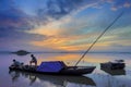 Sunrise over the lake, Vietnam. Royalty Free Stock Photo