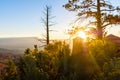 Sunrise over a large valley