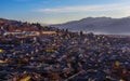 Sunrise over Lijiang old town Royalty Free Stock Photo