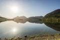 Sunrise over Loch Leven in Glencoe surroundings Royalty Free Stock Photo