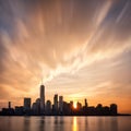 Sunrise over Lower Manhattan, New York City